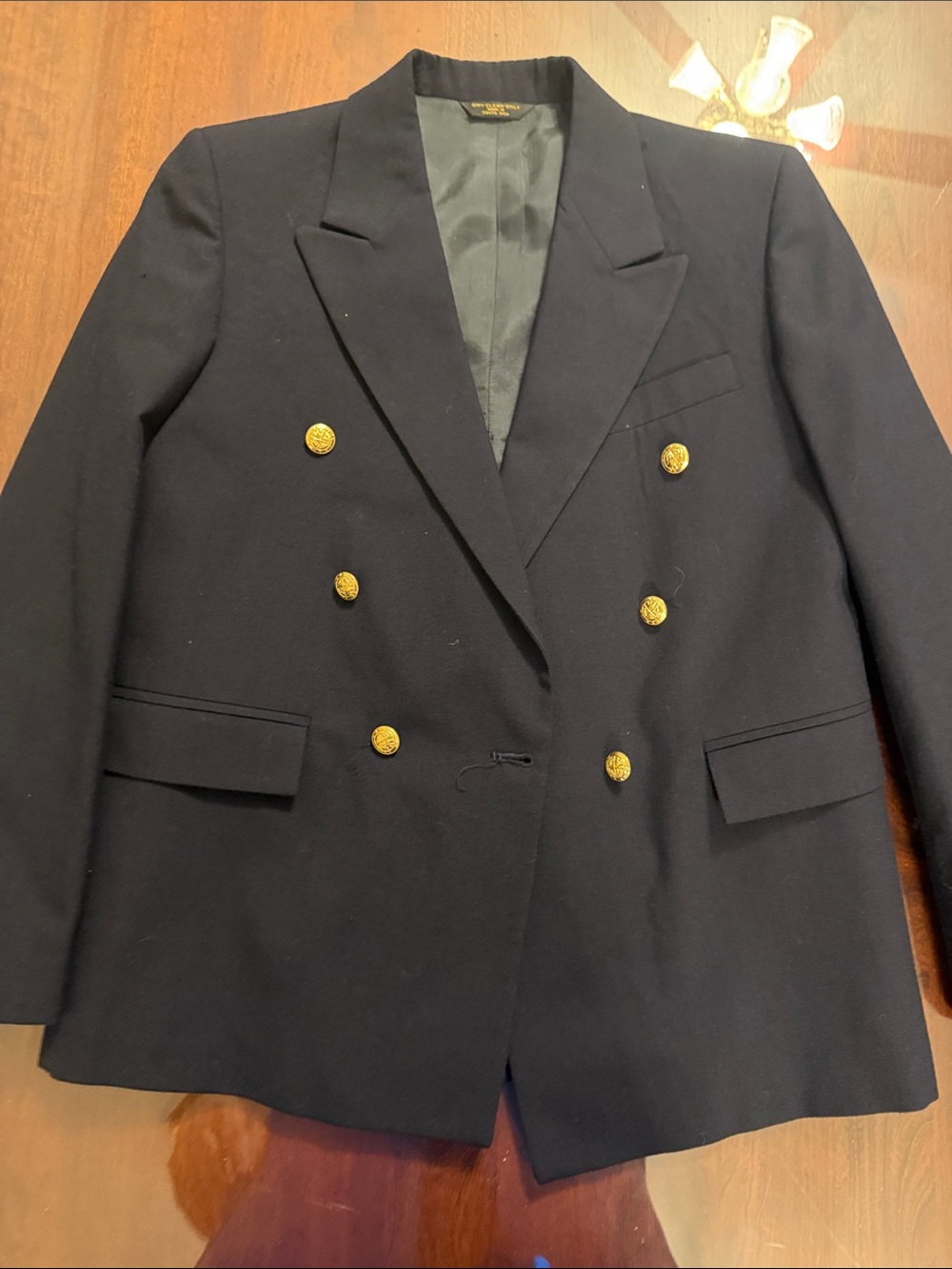 Talbots Navy Double-Breasted Kids Blazer with Gold Buttons
